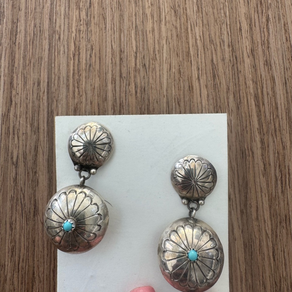 Turquoise Sterling Silver Drop Earrings